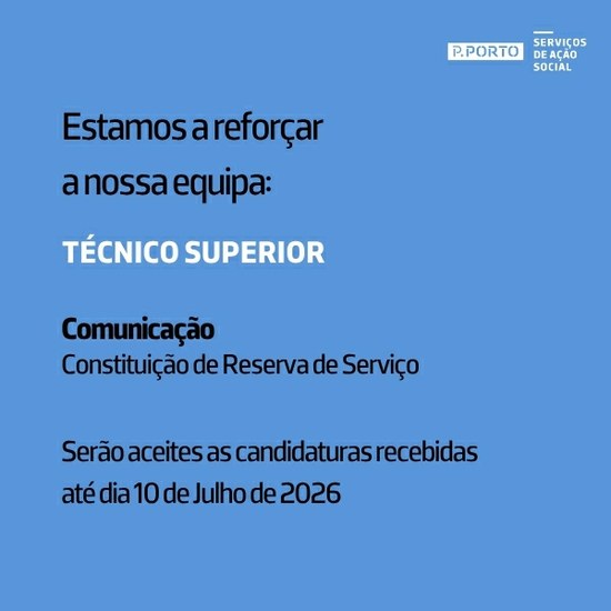 RECRUTAMENTO DE TÉCNICO SUPERIOR - COMUNICAÇÃO